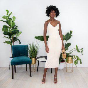 Olivia Bodycon Midi Dress (Taupe)